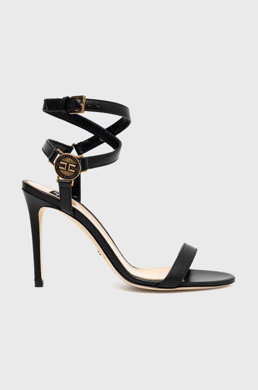 Elisabetta Franchi sandale de piele culoarea negru, SA01L31E2
