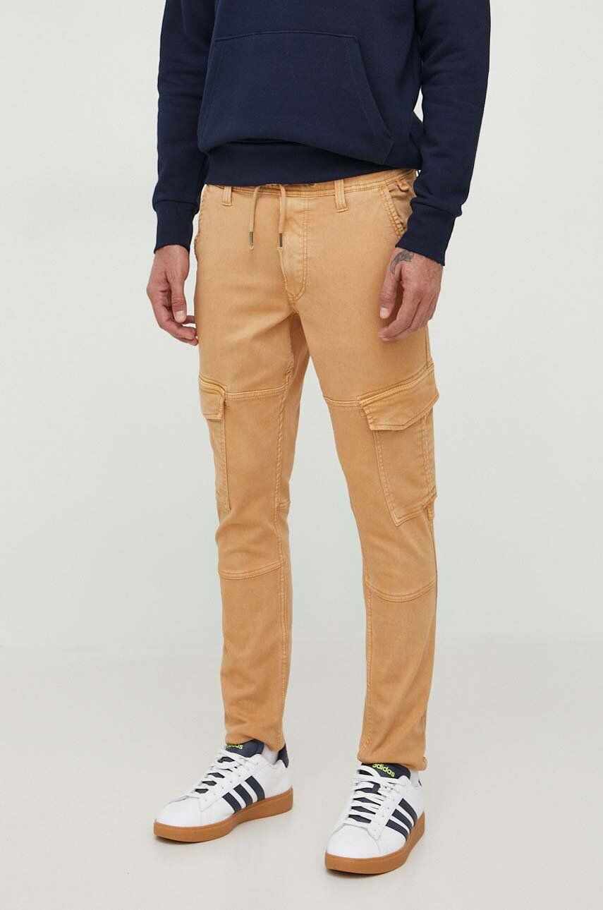 Pepe Jeans pantaloni Jared barbati, culoarea maro, cu fason cargo
