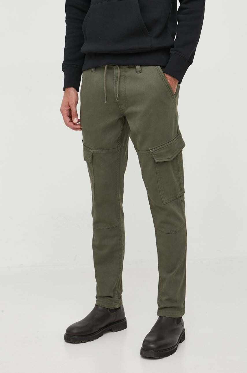 Pepe Jeans pantaloni Jared barbati, culoarea verde, cu fason cargo