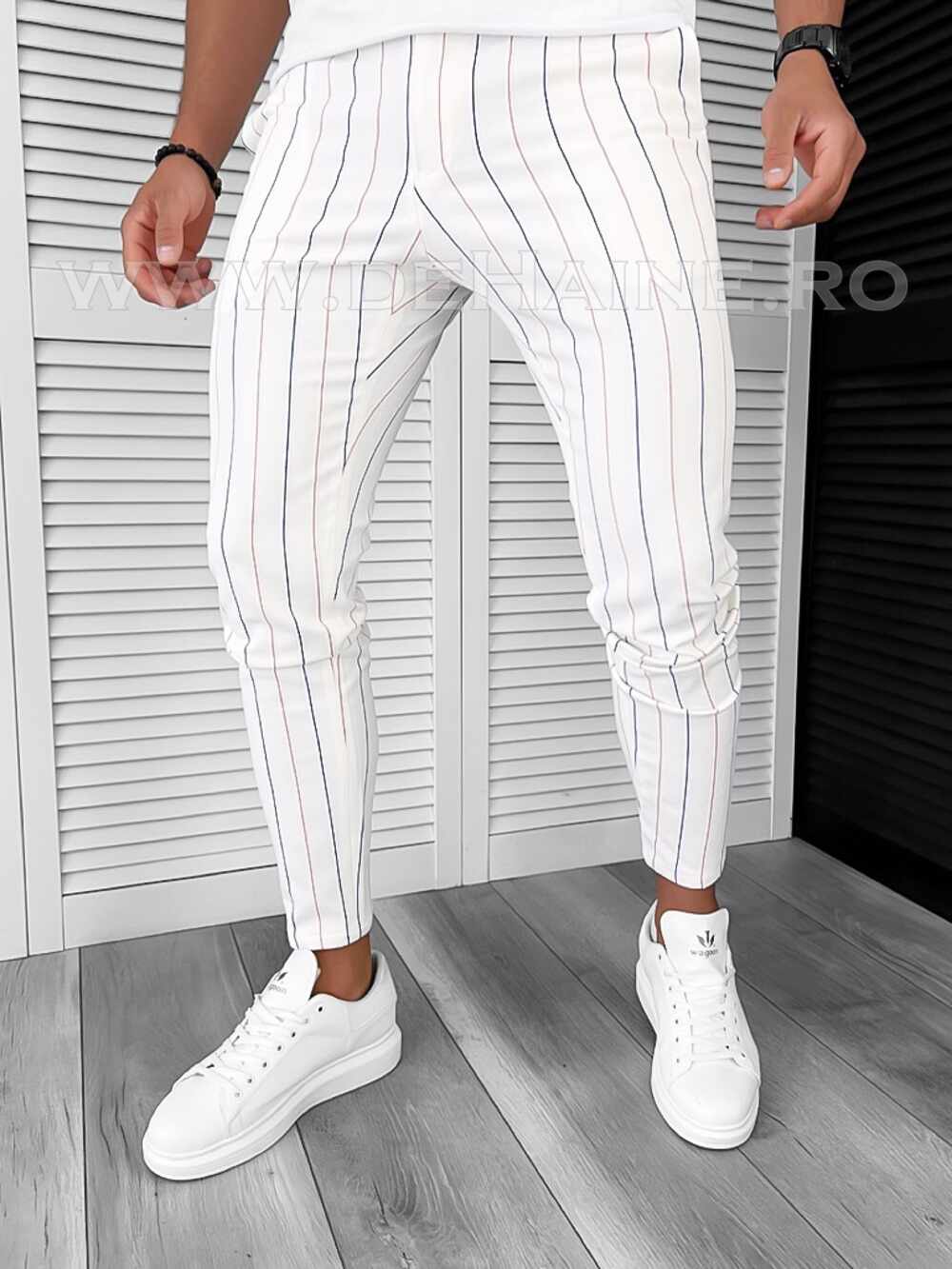 Pantaloni barbati casual regular fit in dungi B1730 4-4 e*