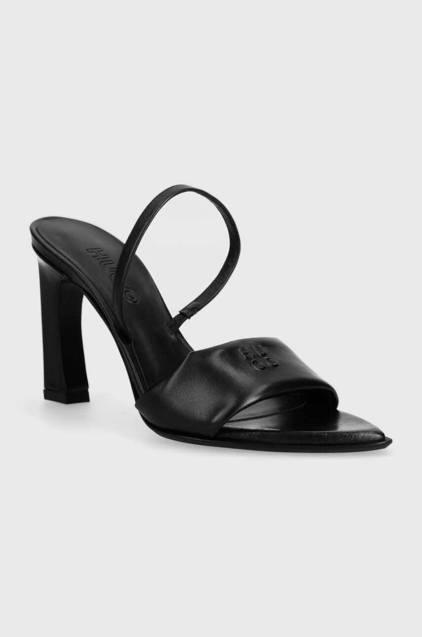 HUGO sandale de piele Tarah culoarea negru, 50517448