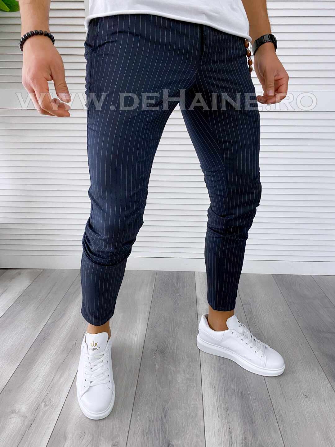 Pantaloni barbati casual regular fit in dungi B1751 E
