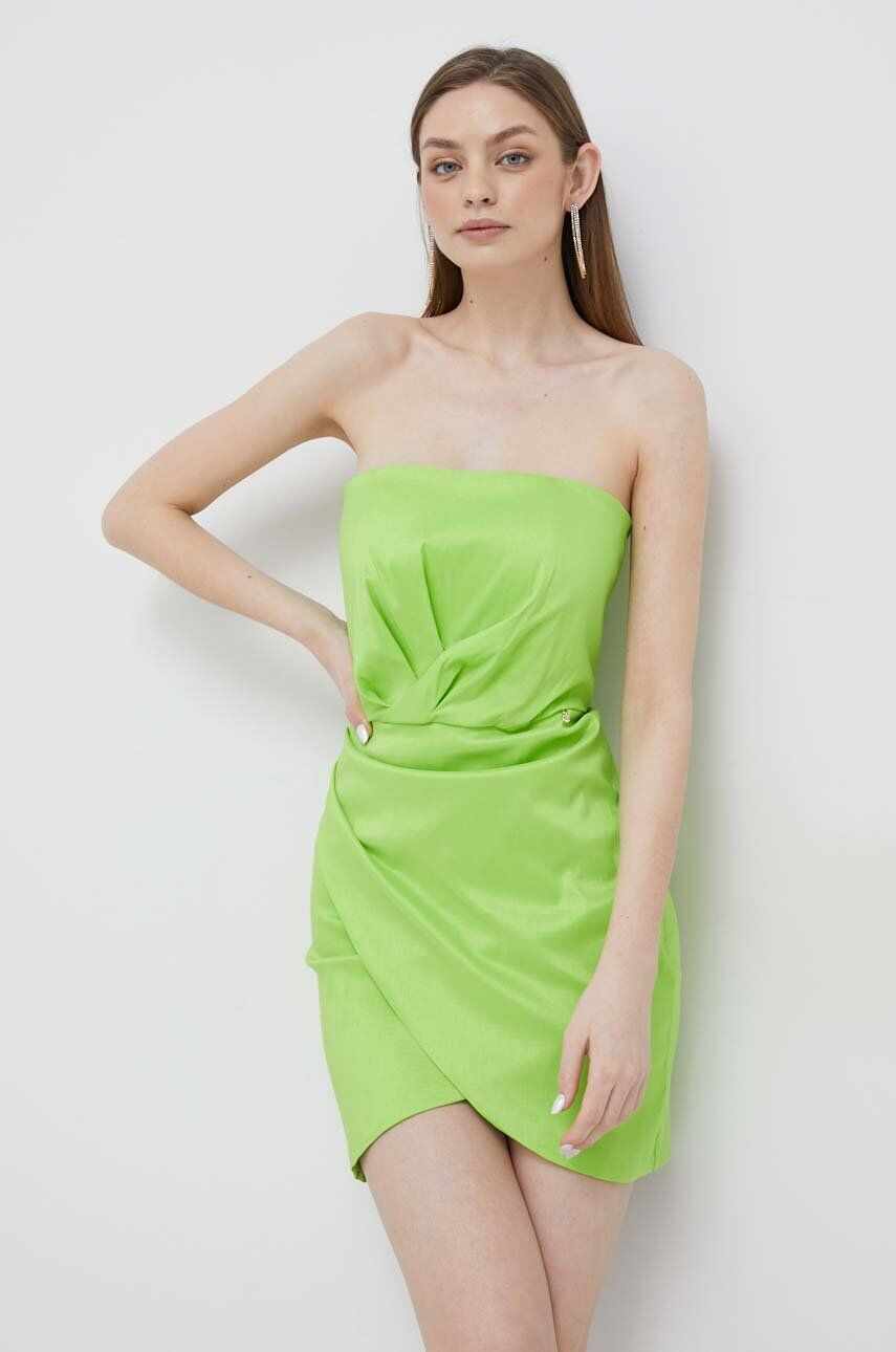 Artigli rochie culoarea verde, mini, mulata