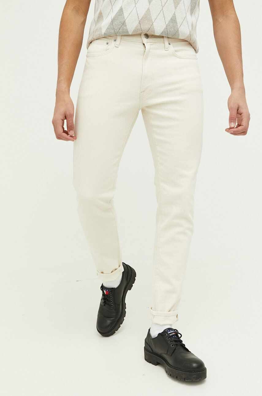 Abercrombie & Fitch jeansi barbati, culoarea bej