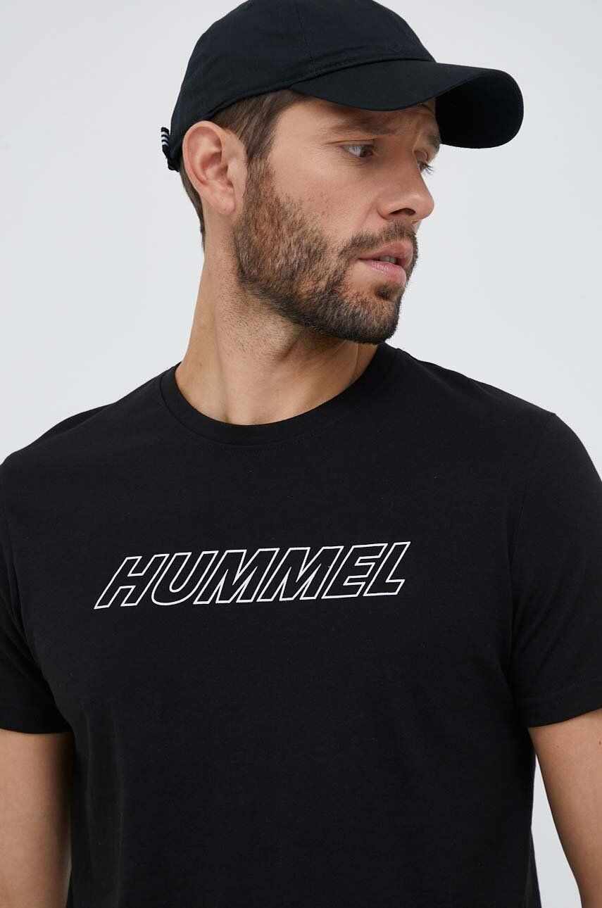 Hummel tricou de antrenament Callum culoarea negru, cu imprimeu