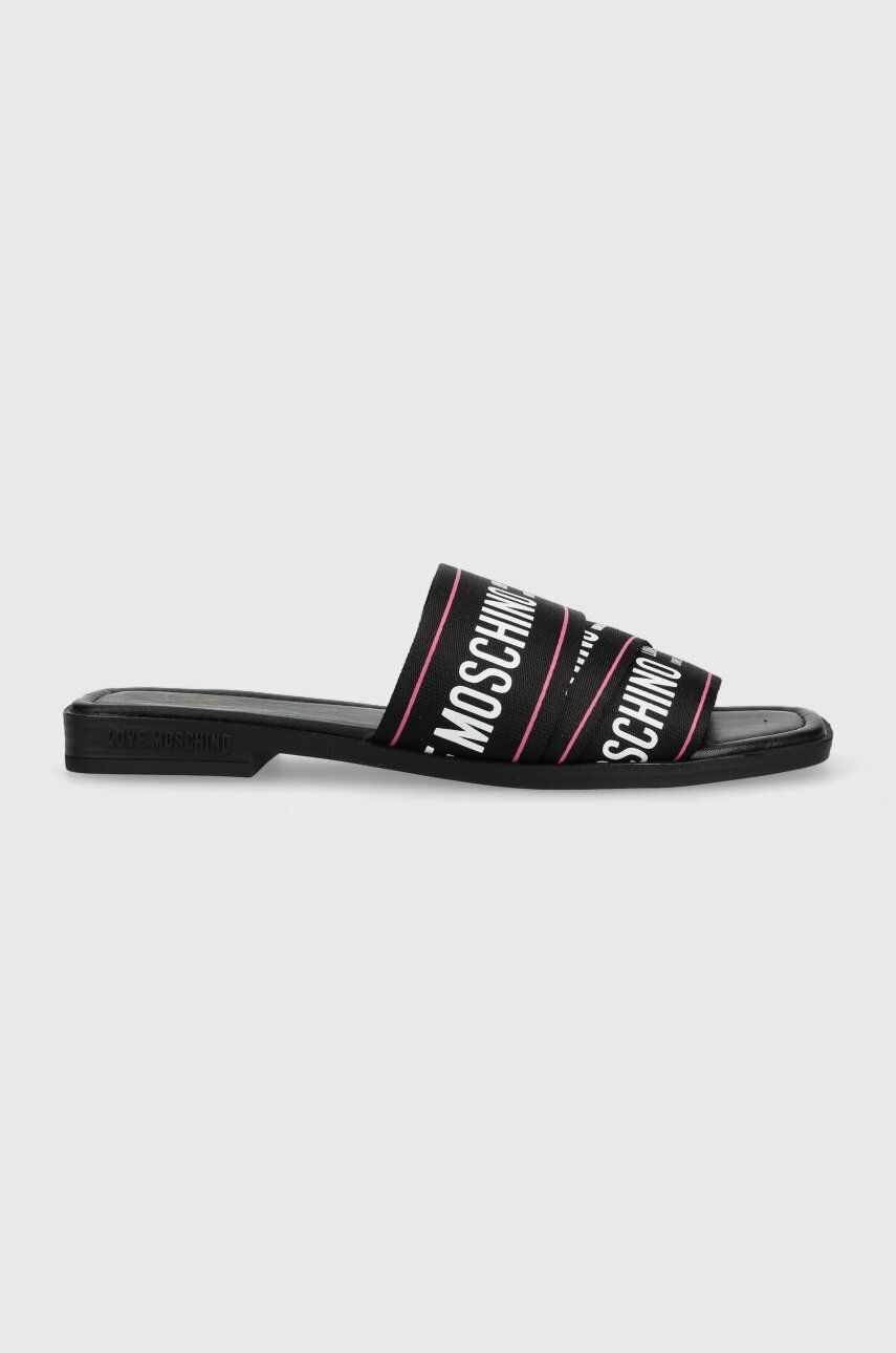Love Moschino papuci femei, culoarea negru, JA28412G0GIX600A
