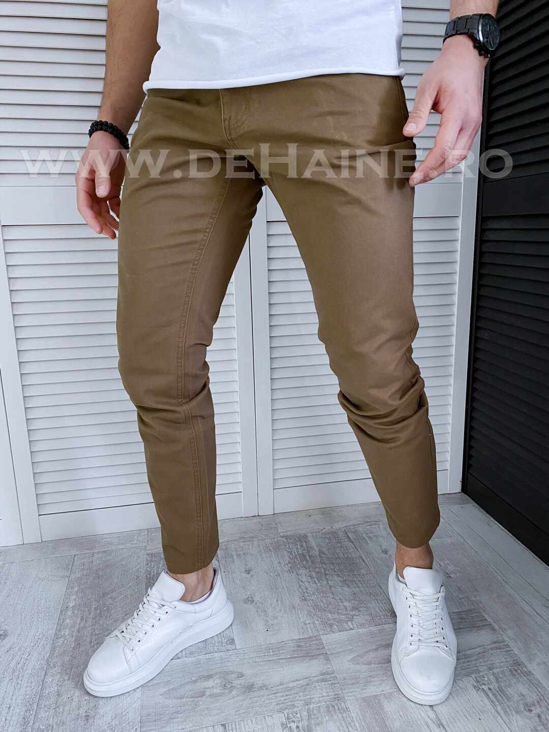 Pantaloni barbati maro inchis smart casual B3484 H4-7