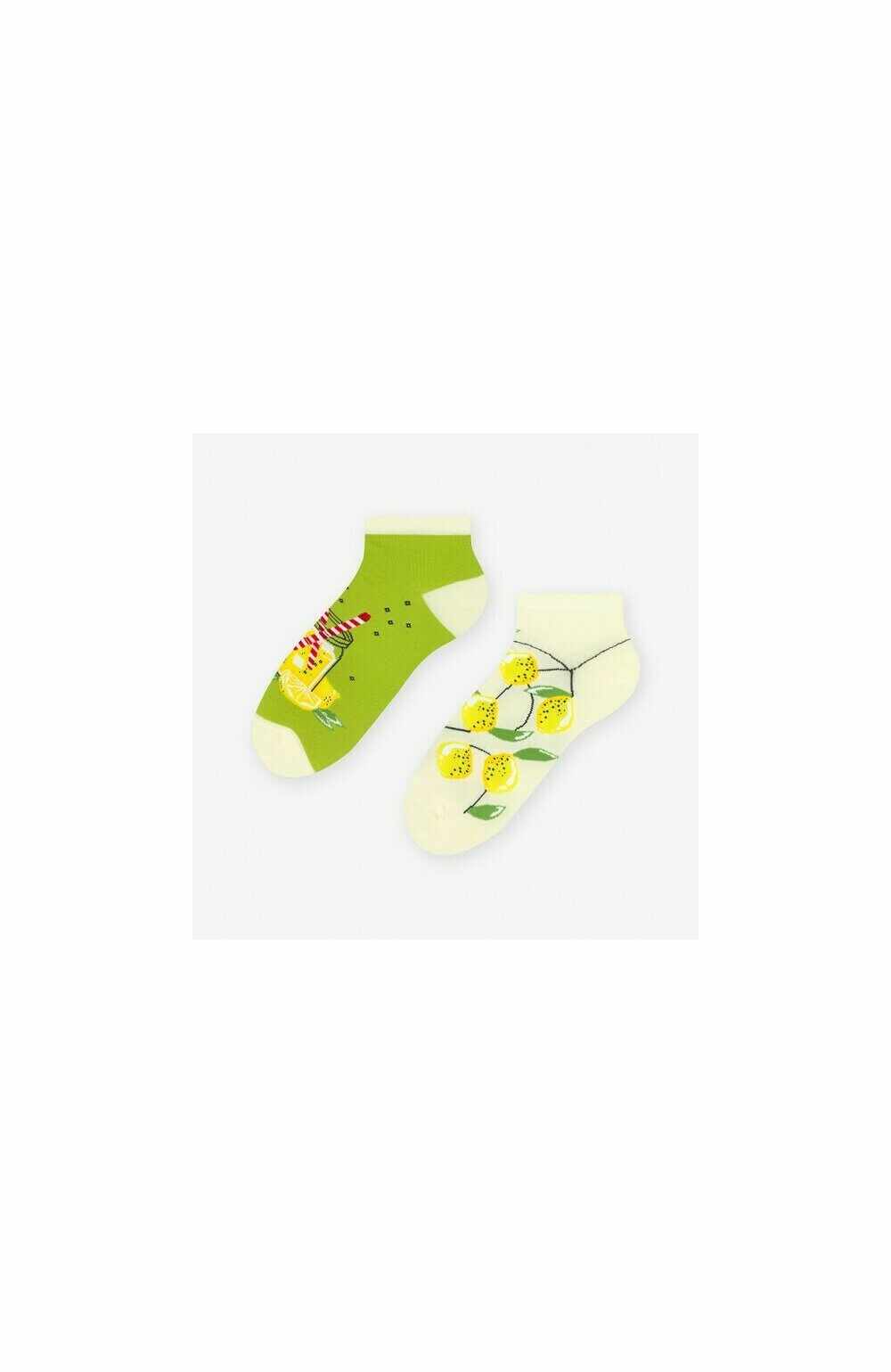 Sosete scurte barbati, model asimetric Lemonade - Happy socks - More S035-003 verde