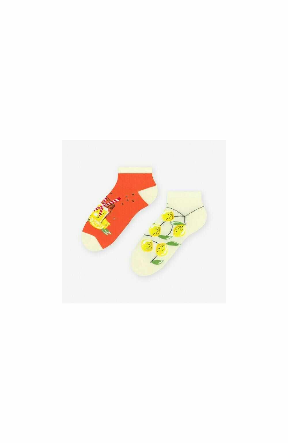 Sosete scurte barbati, model asimetric Lemonade - Happy socks - More S035-004 portocaliu