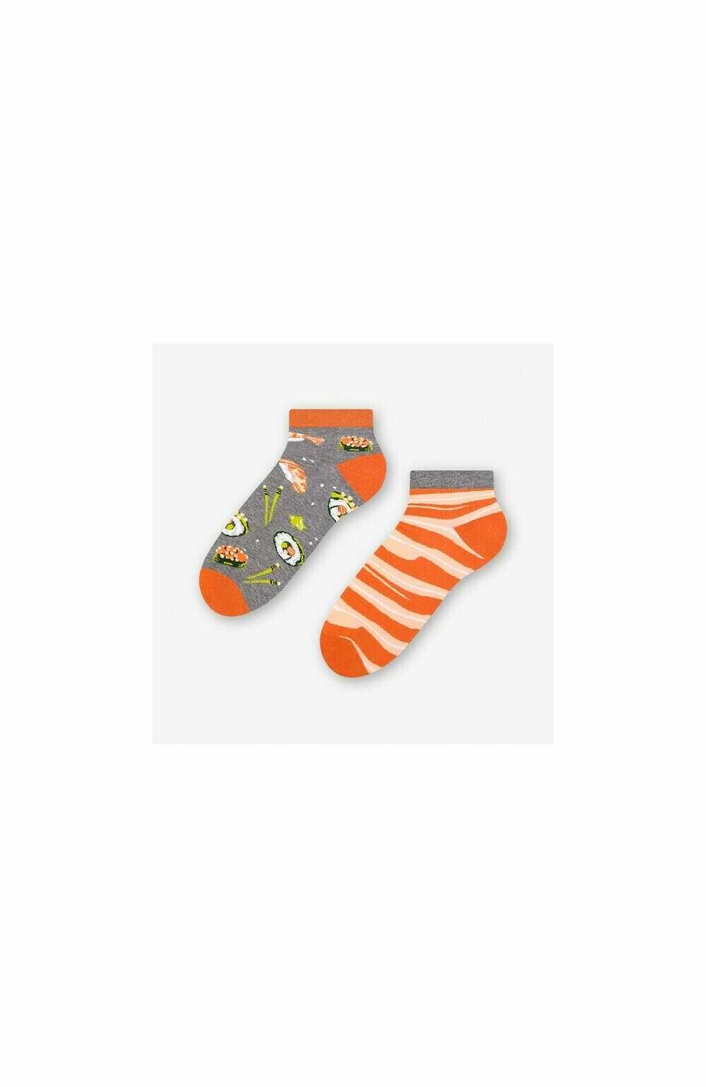 Sosete scurte barbati, model asimetric Sushi Low - Happy socks - More S035-013 gri