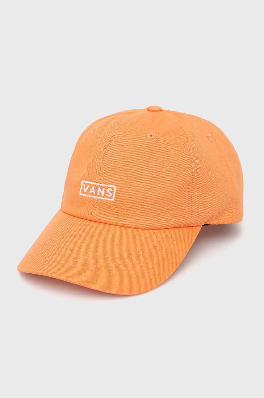 Vans șapcă din bumbac culoarea portocaliu, cu imprimeu VN0A36IUYST1-MELON
