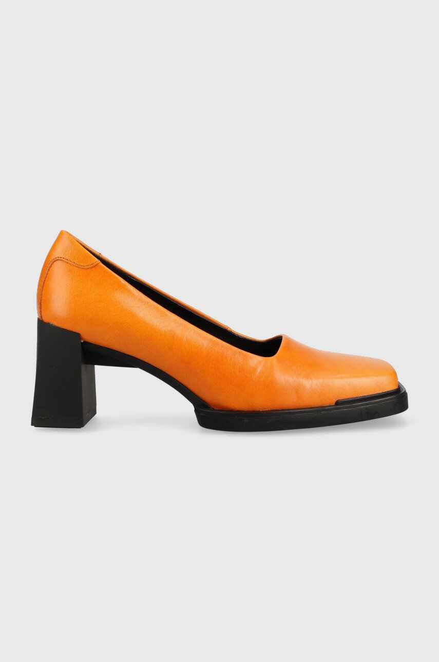 Vagabond Shoemakers pantofi de piele Edwina culoarea portocaliu, cu toc drept