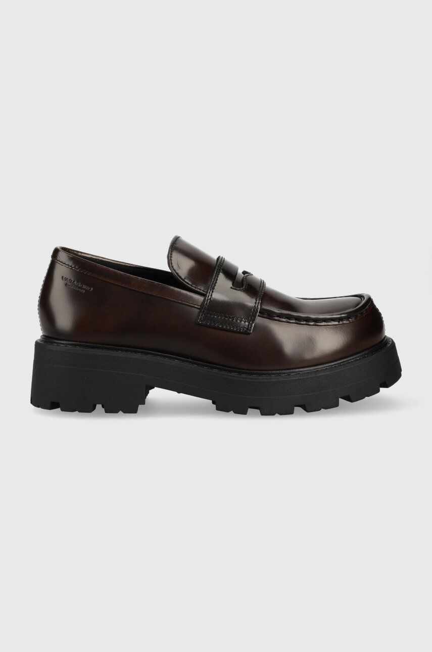 Vagabond Shoemakers mocasini de piele COSMO 2.0 femei, culoarea bordo, cu platforma, 5049.504.41