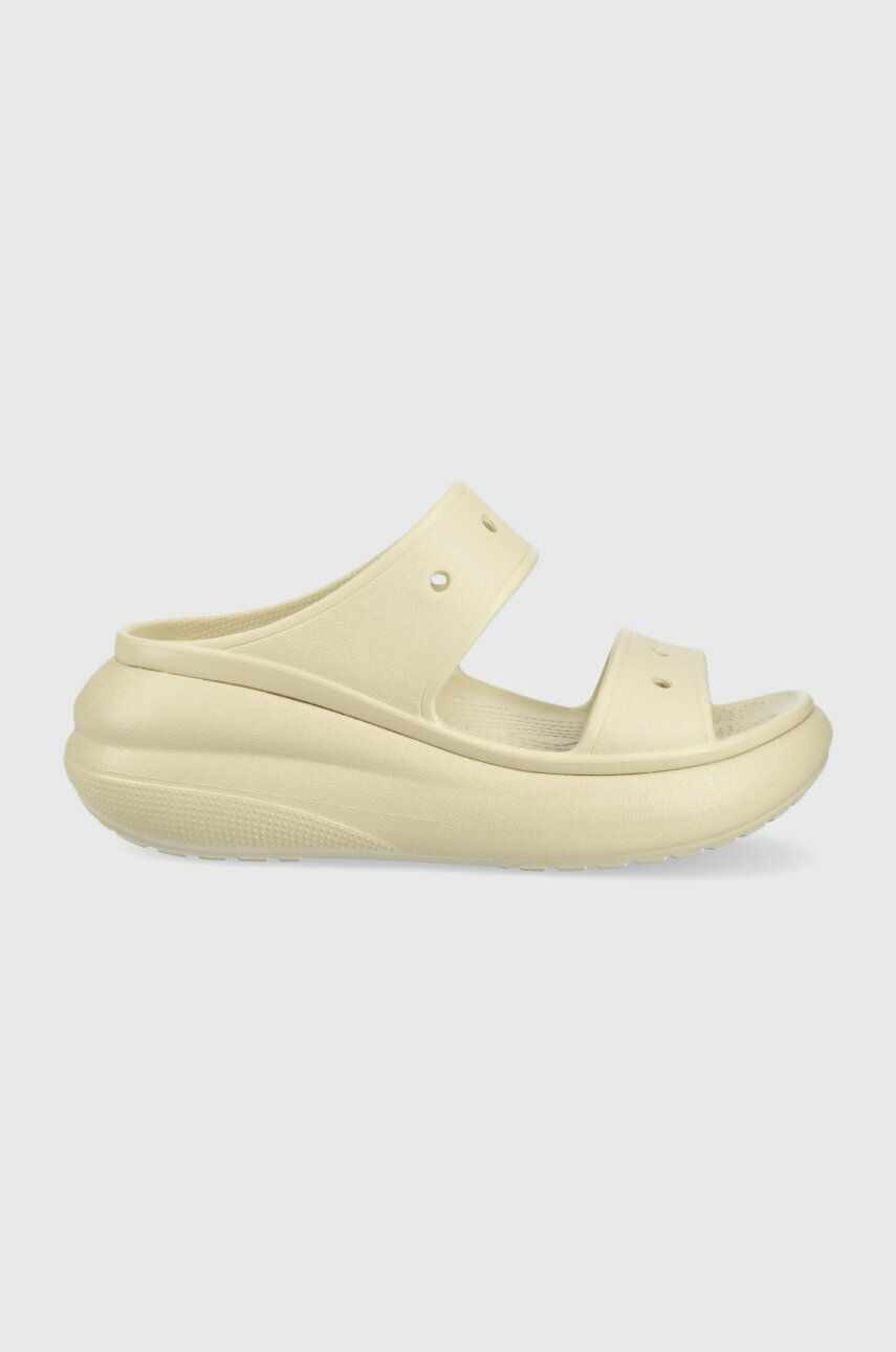 Crocs papuci CLASSIC CRUSH SANDAL femei, culoarea bej, cu platforma, 207670 207670.2Y2-2Y2