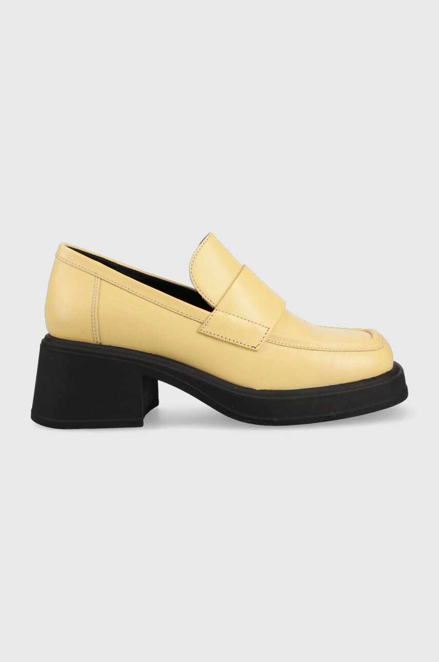 Vagabond Shoemakers pantofi de piele DORAH femei, culoarea galben, cu toc drept, 5542.001.15