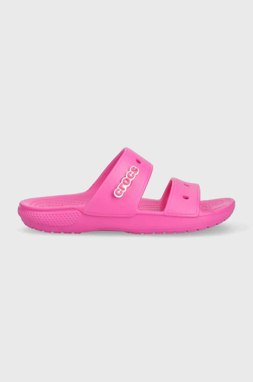 Crocs papuci Classic Sandal femei, culoarea roz, 206761 206761.6UB-6UB