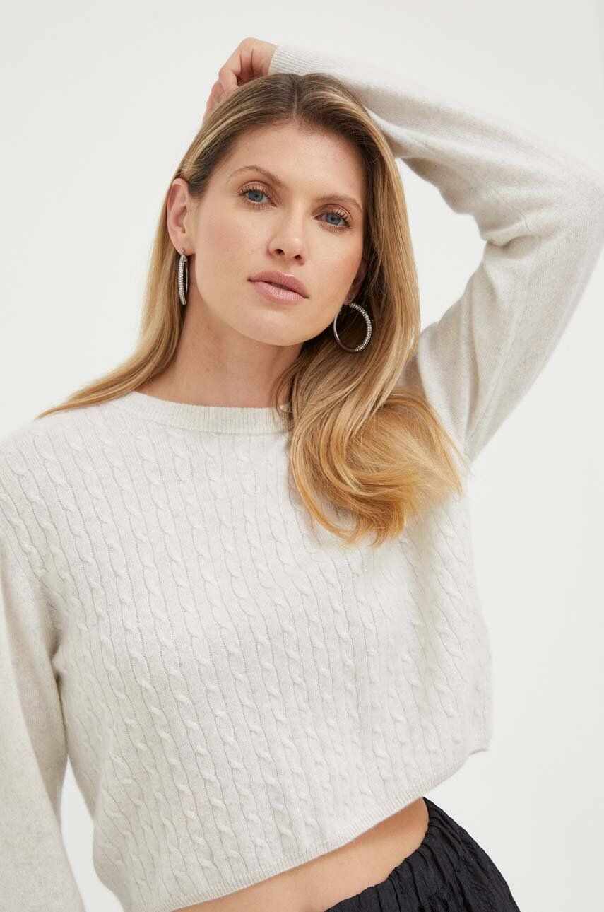 Custommade pulover de casmir Trina culoarea bej, light