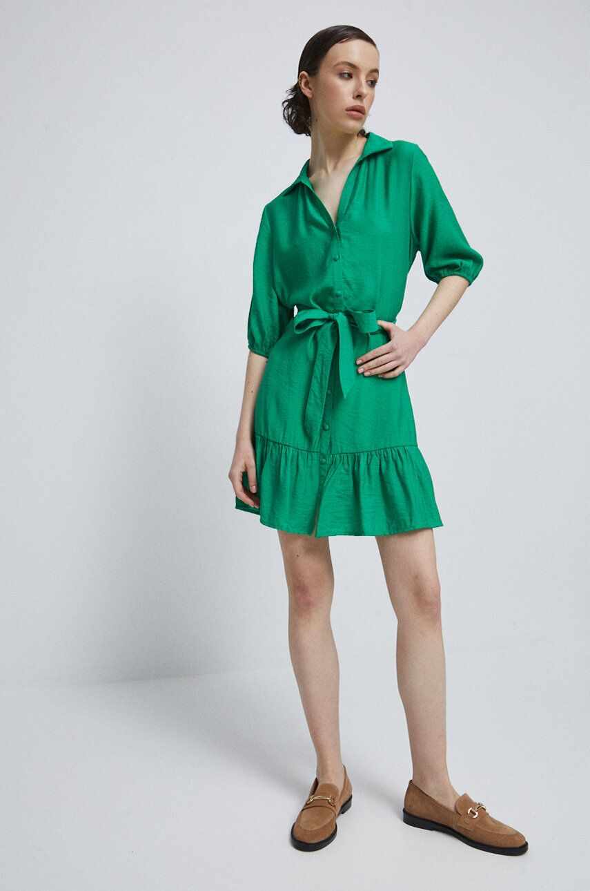 Medicine rochie culoarea verde, mini, evazati