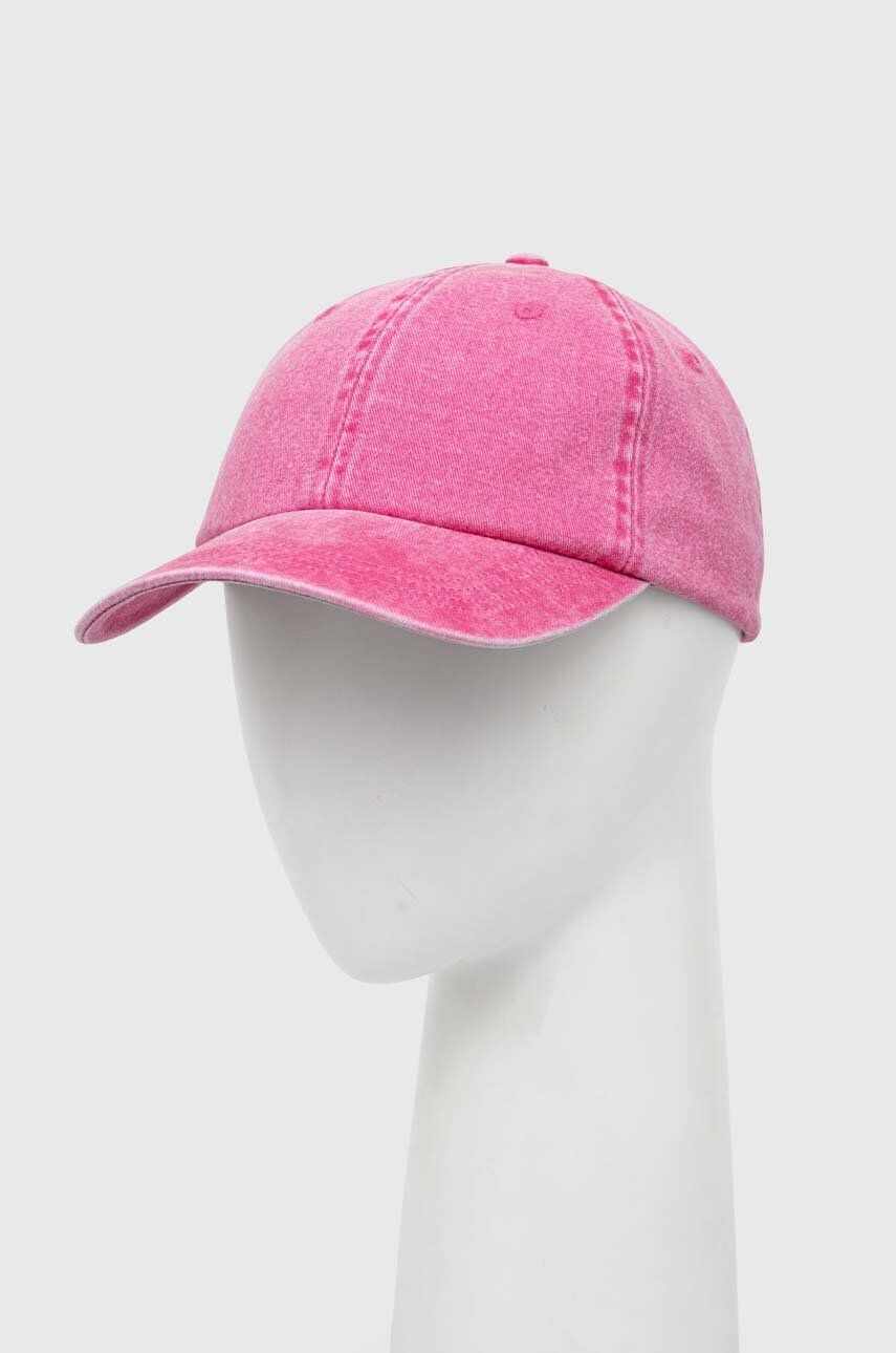 Medicine șapcă de baseball din denim culoarea roz, neted