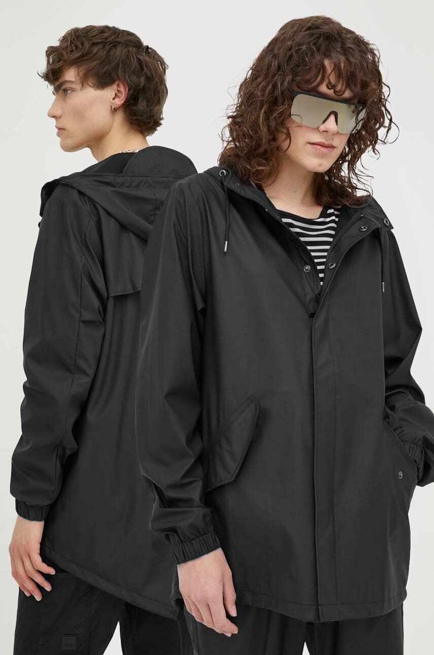 Rains geacă de ploaie 18010 Fishtail Jacket culoarea negru, de tranzitie 18010.01-01Black