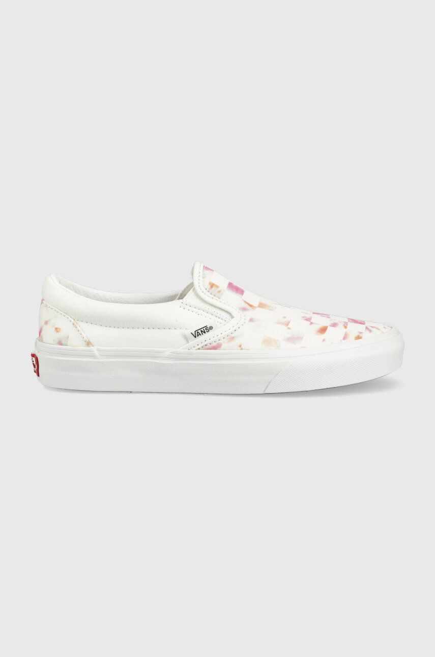 Vans tenisi Classic Slip-On femei, culoarea alb, VN0A5JLXWHT1