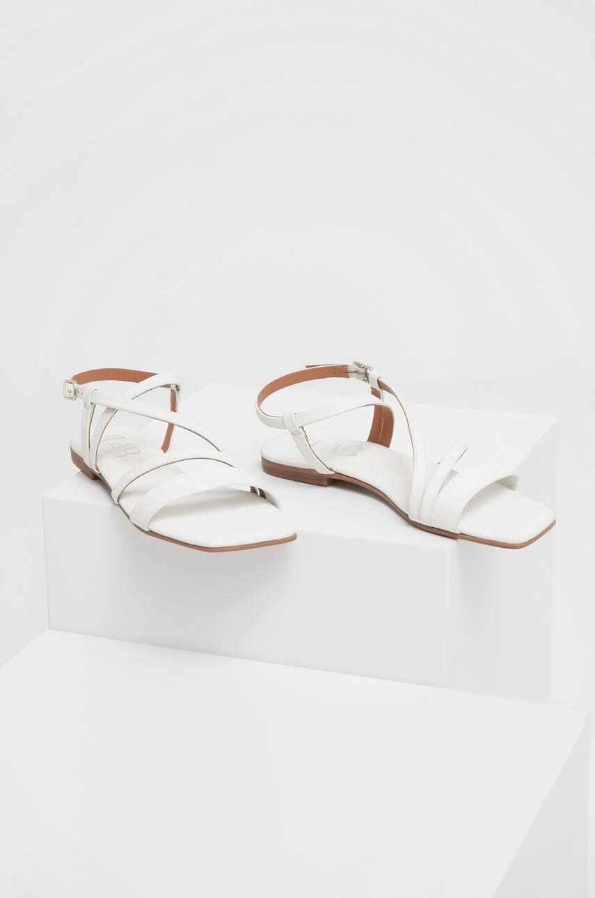 Answear Lab sandale de piele femei, culoarea alb