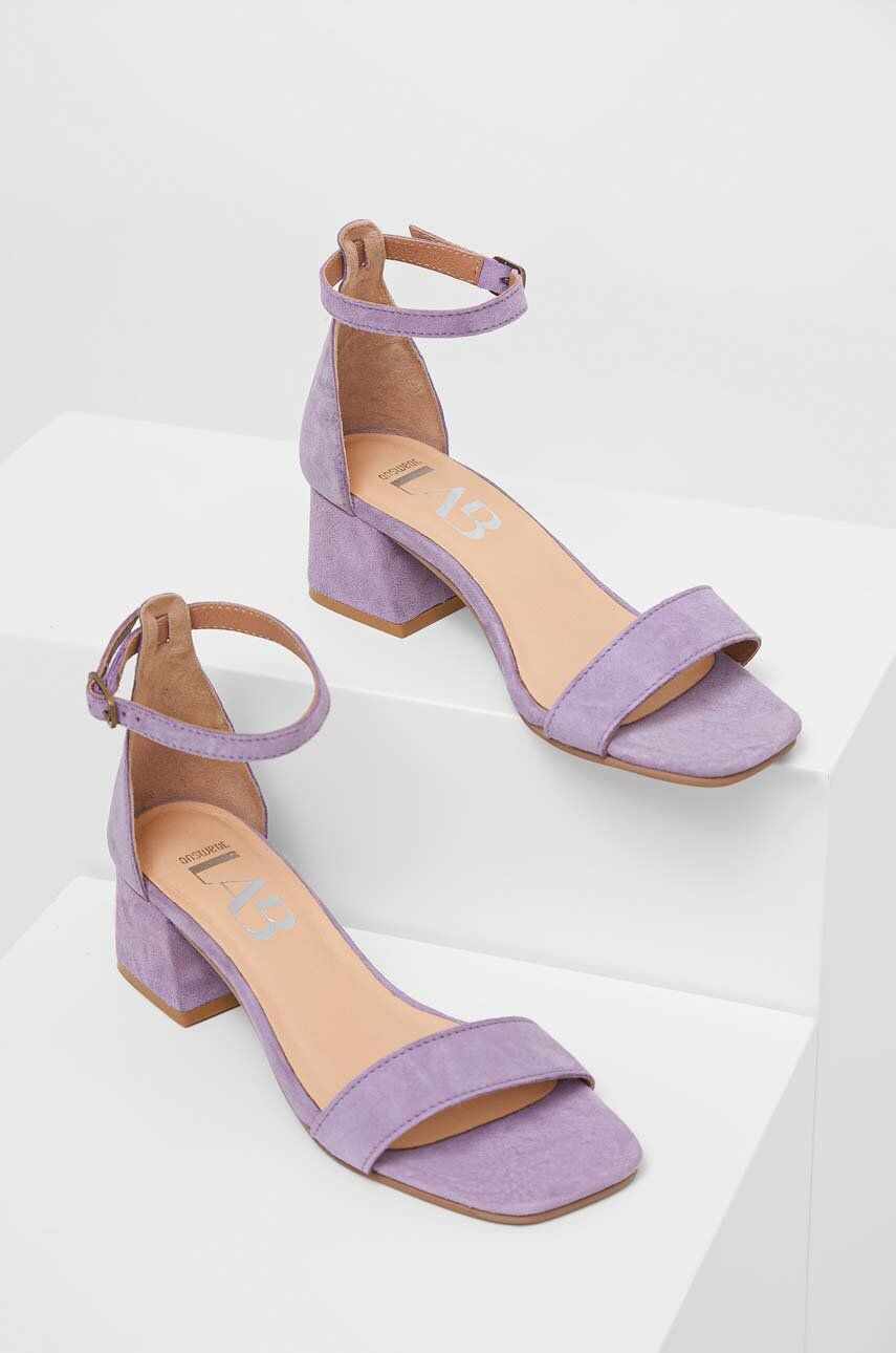 Answear Lab sandale din piele intoarsa culoarea violet
