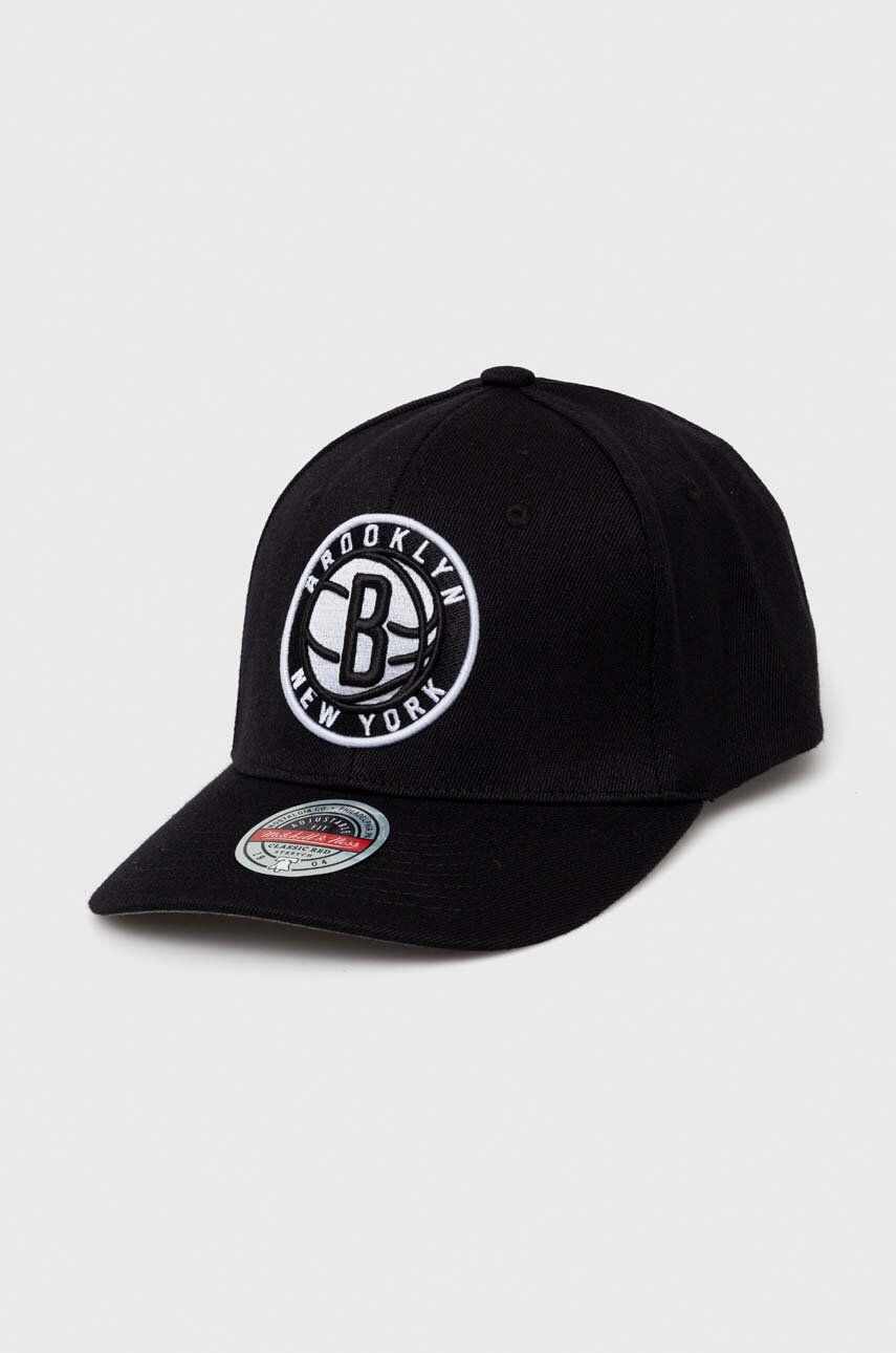 Mitchell&Ness șapcă din amestec de lână Brooklyn Nets culoarea negru, cu imprimeu