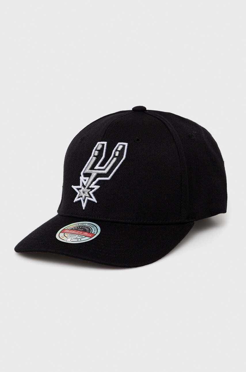 Mitchell&Ness șapcă din amestec de lână San Antonio Spurs culoarea negru, cu imprimeu