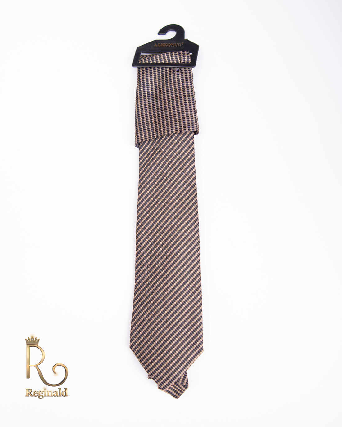Cravata de bărbați, Maro cu model - CV778