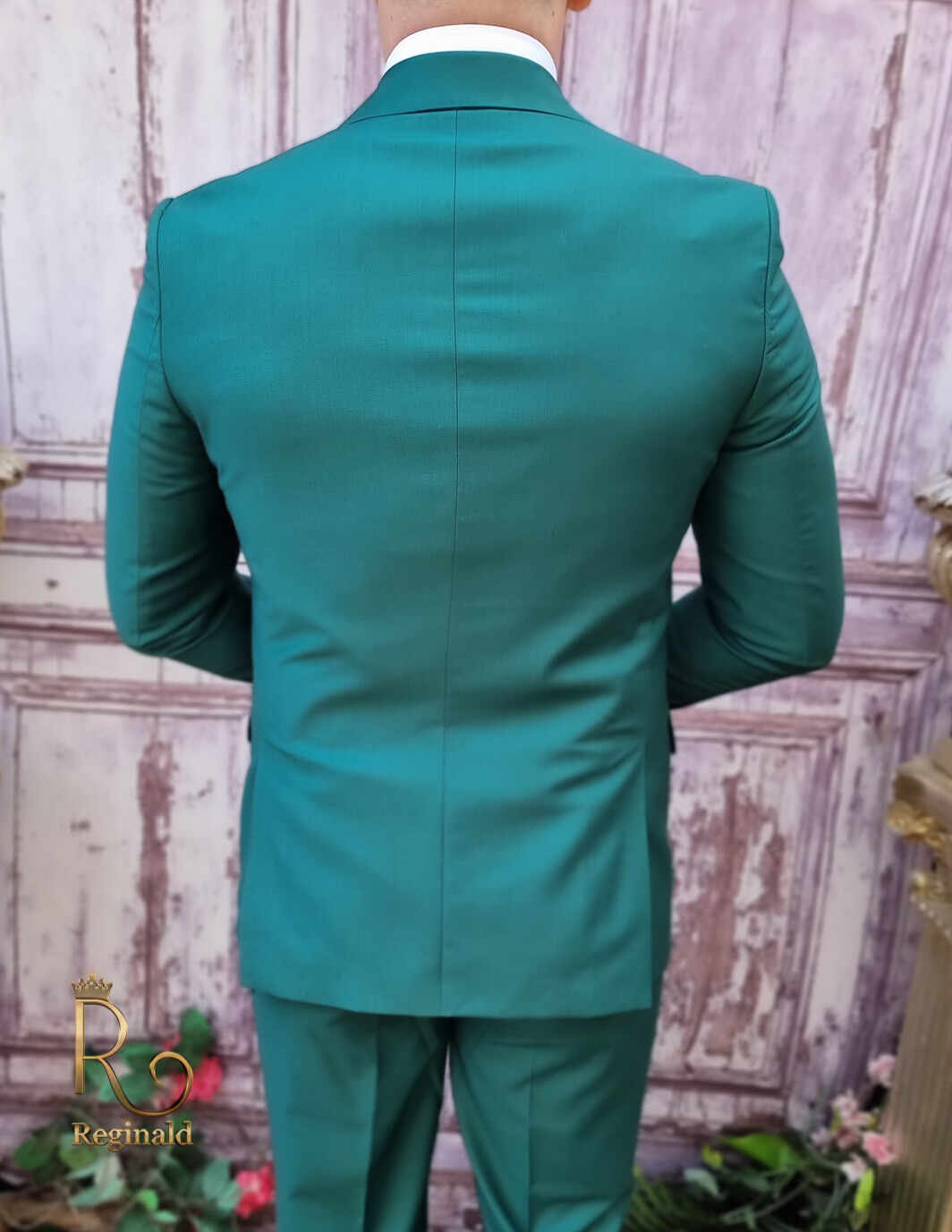 Costum elegant de barbati, Verde, Sacou, Vesta si Pantalon - C4011
