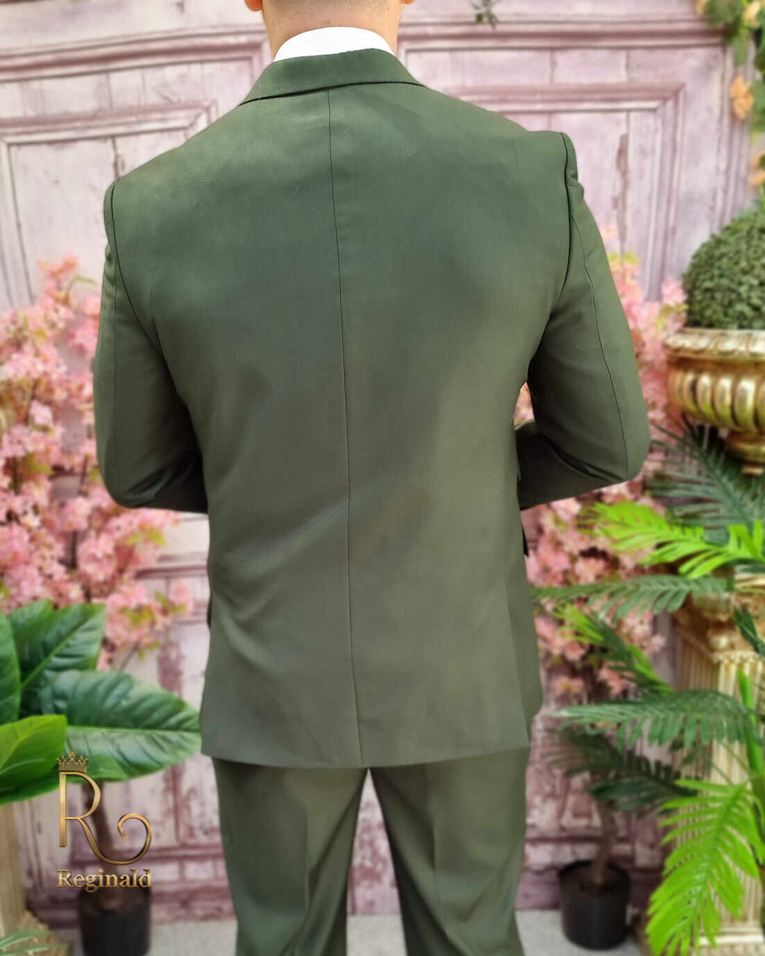 Costum verde cu nasturi aurii, Sacou si Pantalon 80% lana - C4051