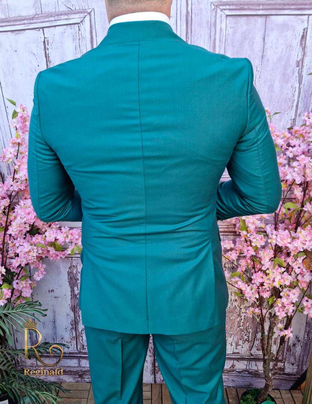 Costum verde, Double Breasted, Sacou si Pantalon - C4024