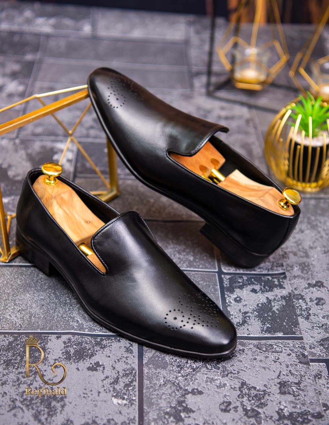 Pantofi Mocasini / Loafers, piele neagra -P1633