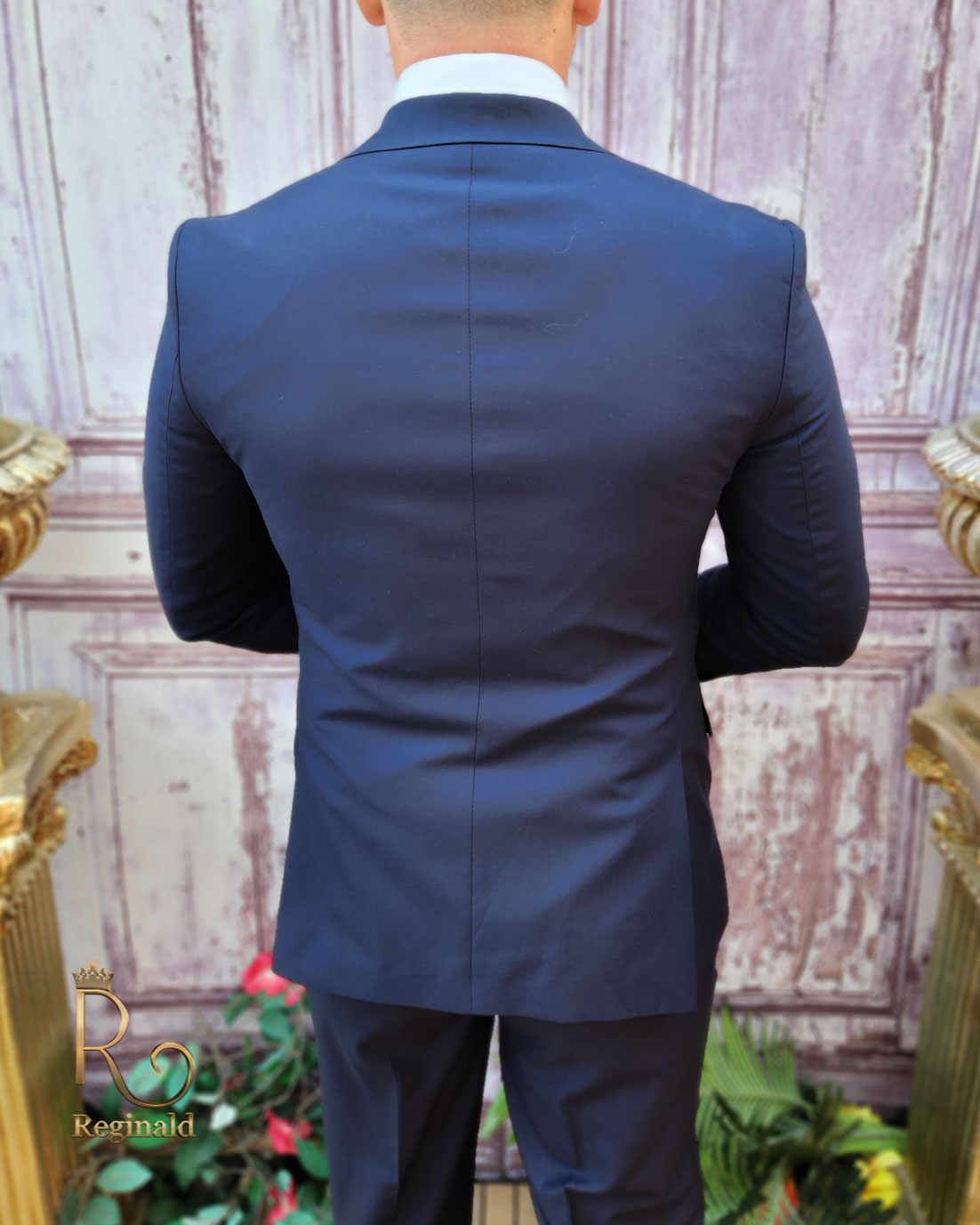 Costum elegant de bărbați, Bleumarin, Sacou, Vesta si Pantalon - C3903