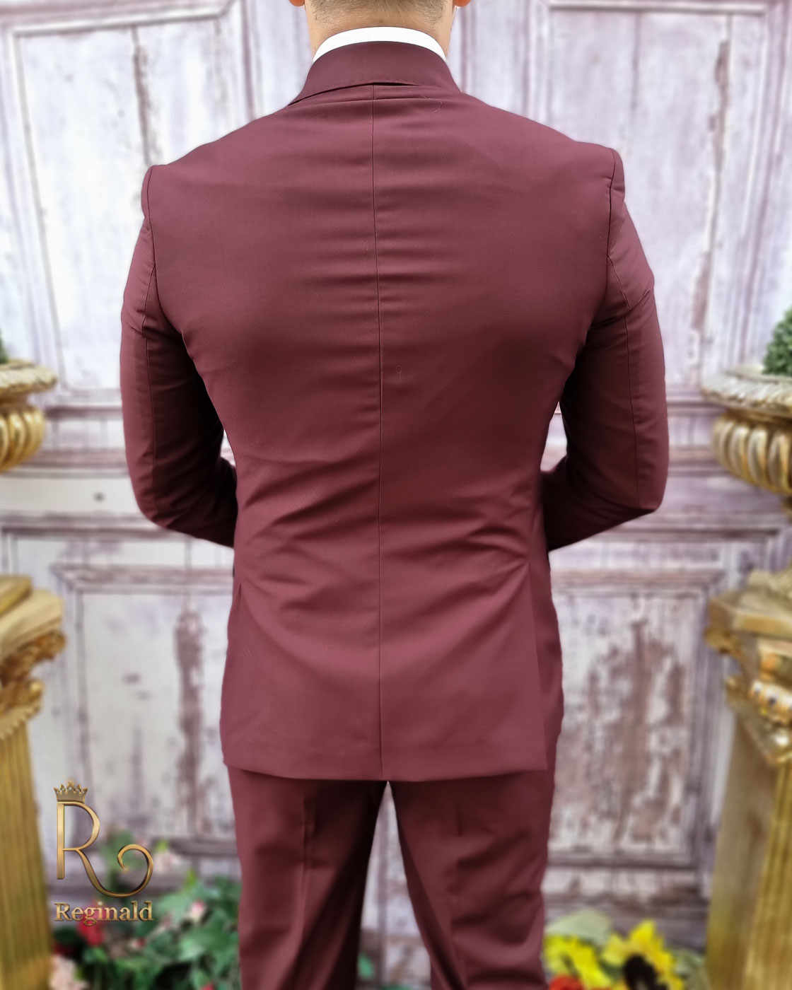 Costum elegant de bărbați, visiniu, Sacou si Pantalon - C3746