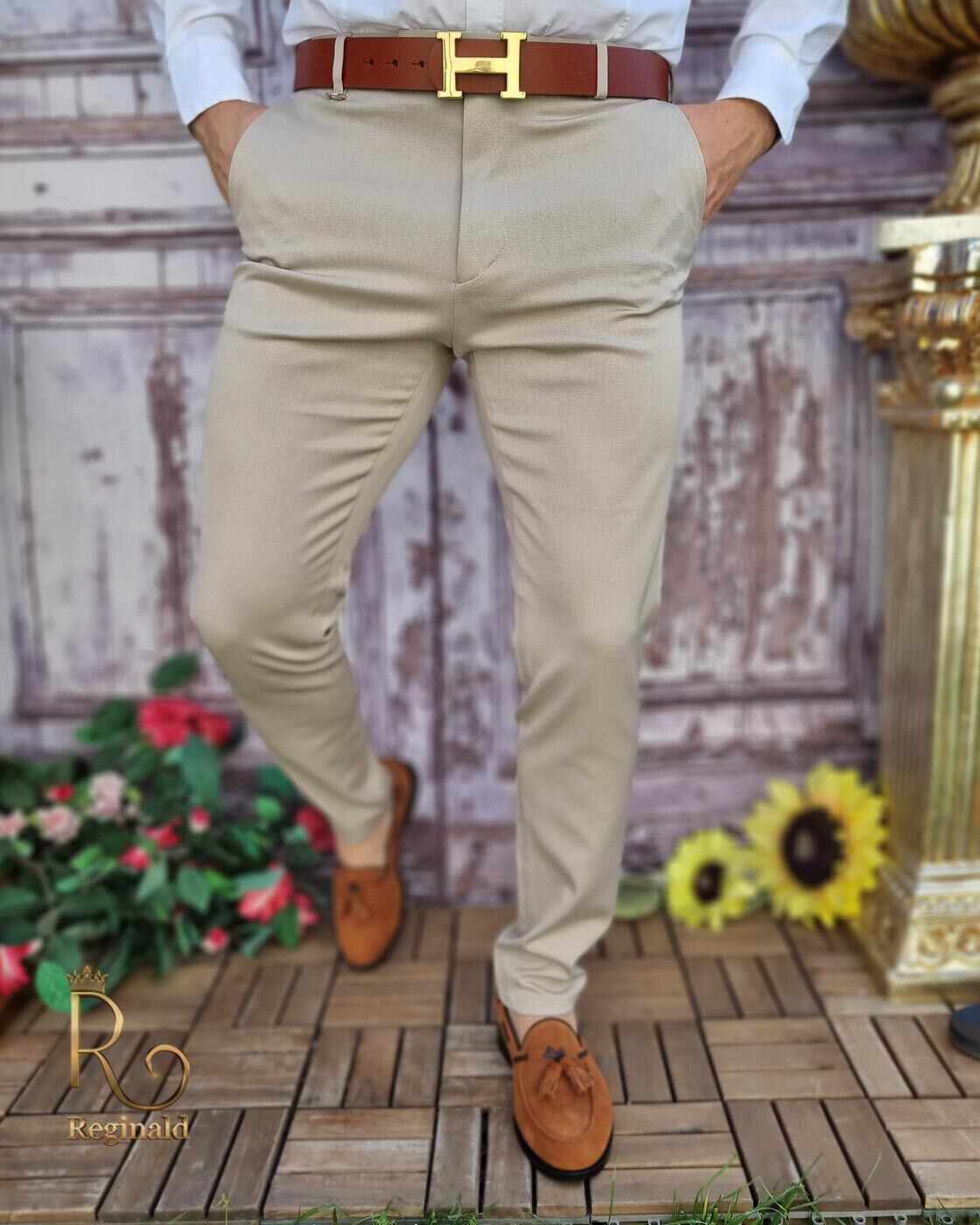 Pantaloni eleganți de bărbați, Slim Fit si Conici - PN643