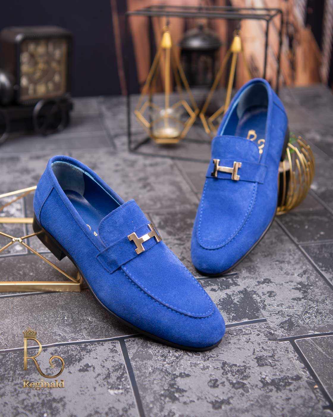 Pantofi Loafers de barbati albastru, din piele naturala Reginald - P1396