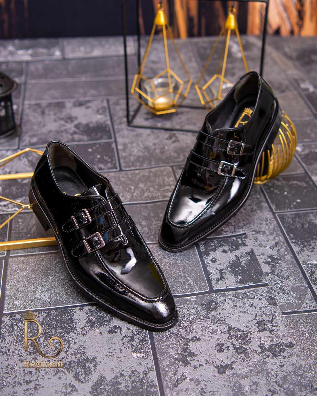 Pantofi Loafers de bărbați din piele naturala, Negru - P1595