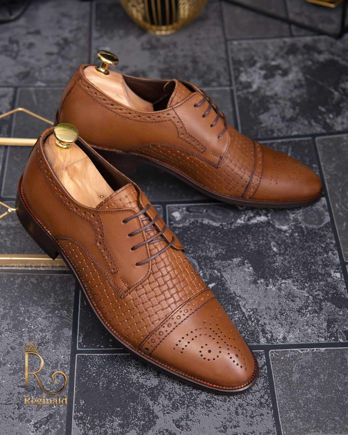 Pantofi de barbati, maro, din piele naturala - P1271