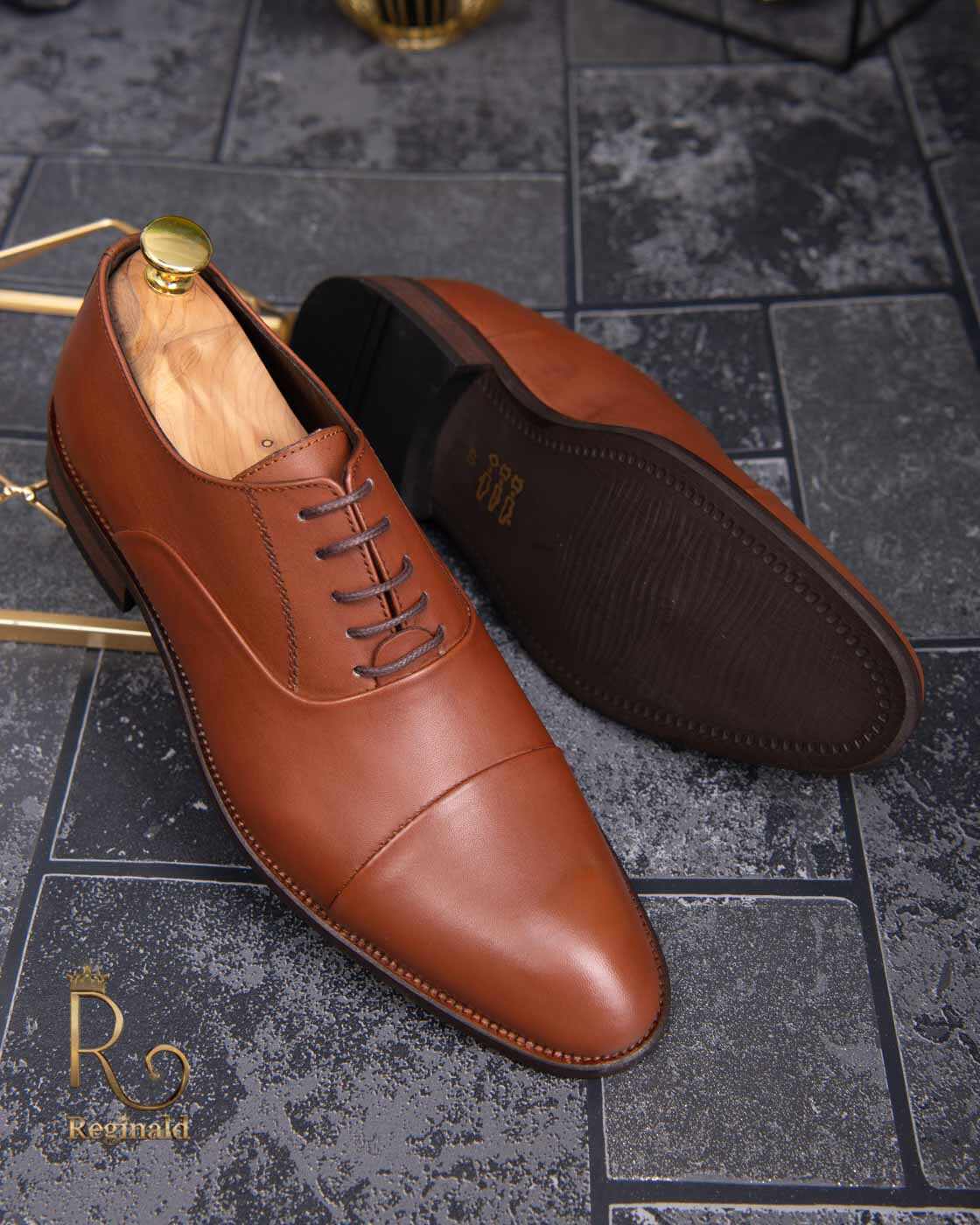 Pantofi de barbati, maro, din piele naturala - P1281