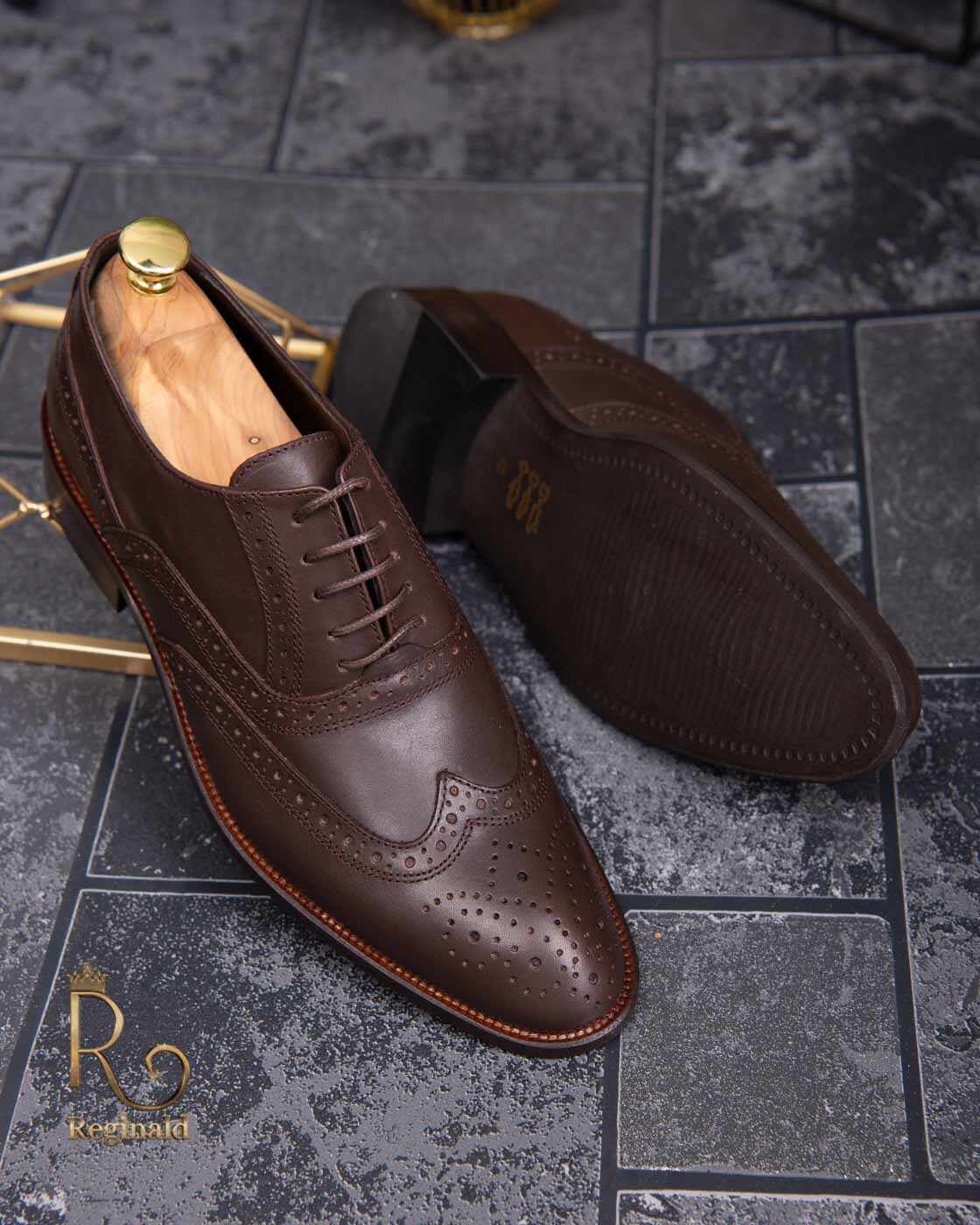 Pantofi de barbati, maro, din piele naturala - P1286