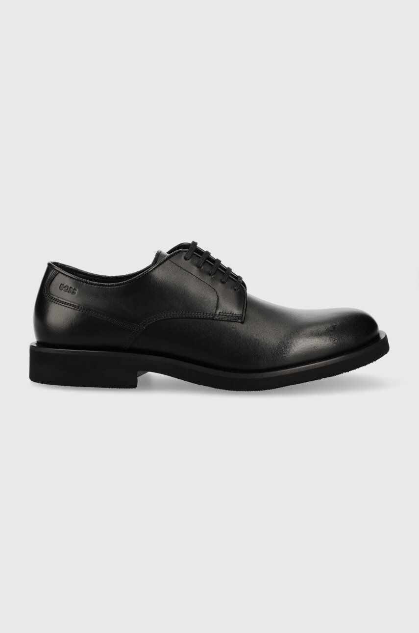 BOSS pantofi de piele Baird barbati, culoarea negru, 50497842