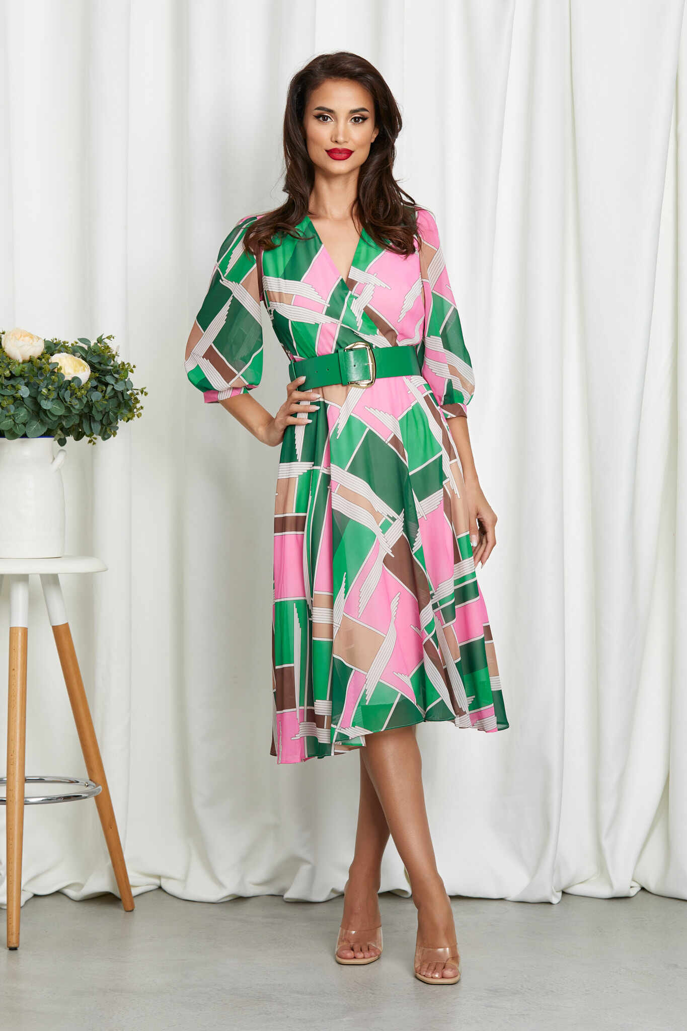 Rochie Yudith Verde Multi