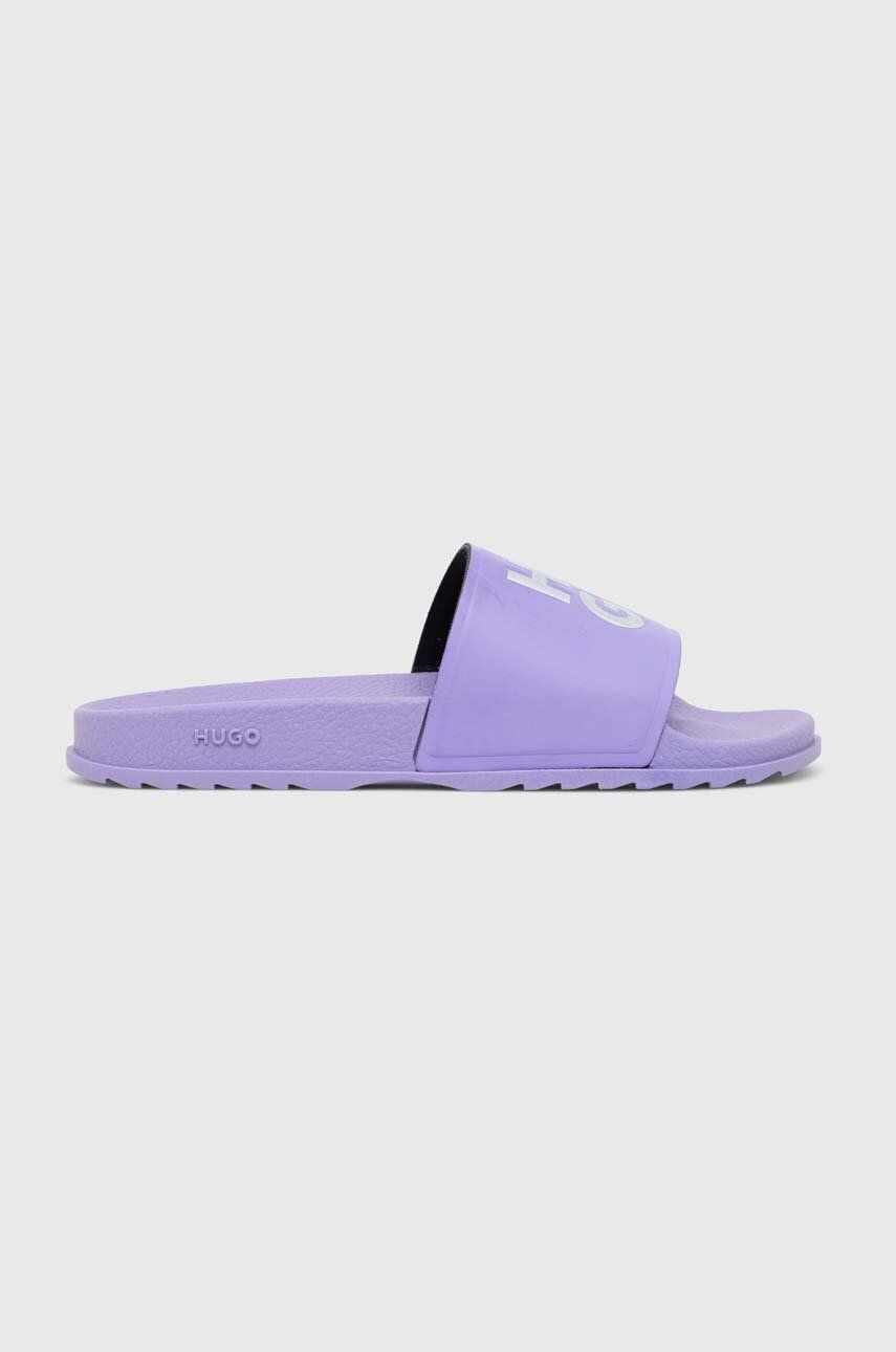 HUGO papuci Match It femei, culoarea violet, 50499337