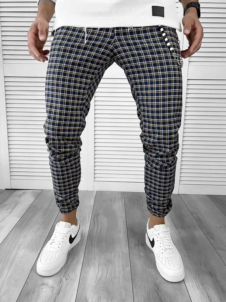 Pantaloni barbati casual in carouri 11961 B5-5.3e