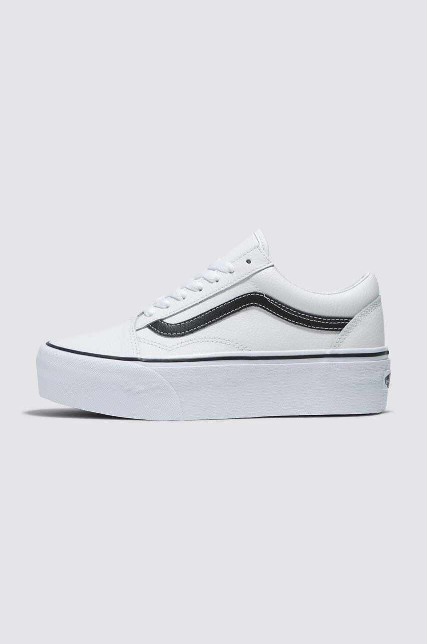 Vans tenisi din piele intoarsa Old Skool Stackform culoarea alb, VN0A7Q5MTWB1