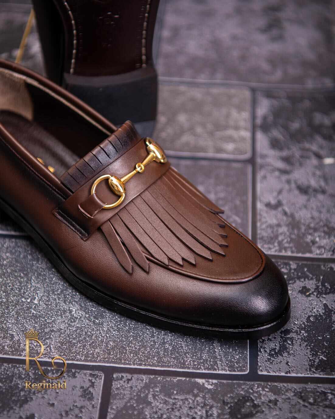 Pantofi Loafers, barbatesti, maro, piele naturala- P1757