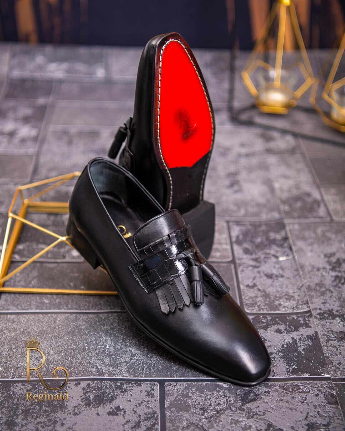 Pantofi Loafers, barbatesti, negri, piele naturala- P1750