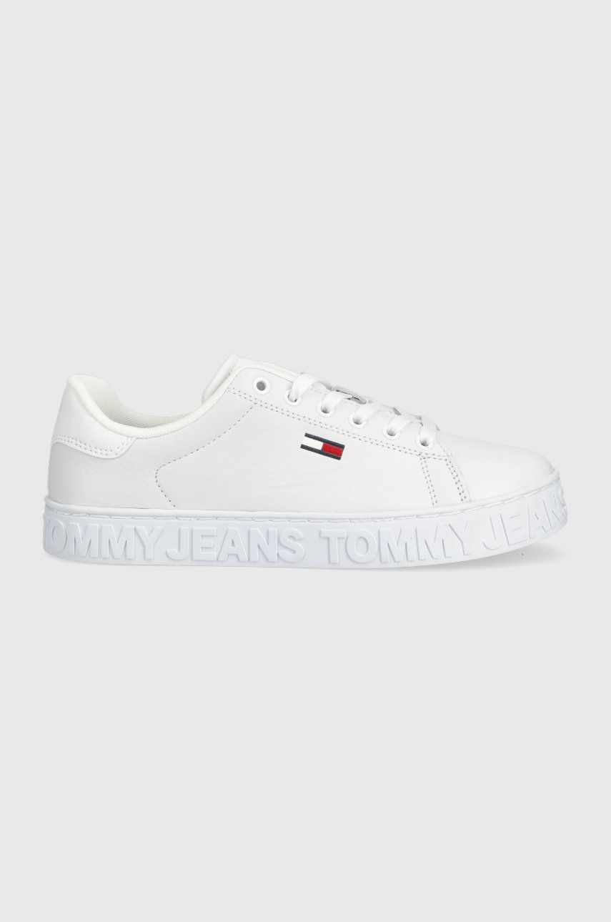 Tommy Jeans sneakers din piele Cool Tommy Jeans Sneaker Ess culoarea alb